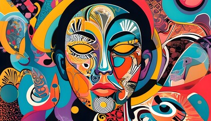 Intricate Abstract Portrait Embodying Artistic Identity and Self-Expression