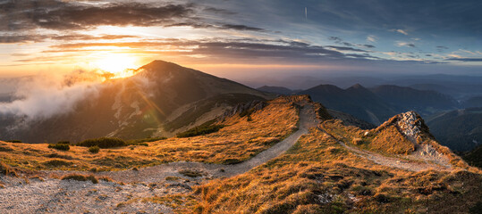 Sunset on mountain