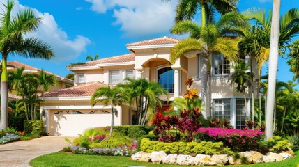 Fototapeta premium Luxury Home in Tropical Paradise