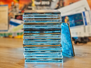 Light up stack of music CD's