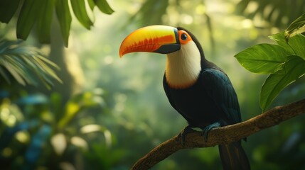 Naklejka premium Toucan in the Rainforest