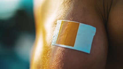 Close-up of a medical professional carefully applying a fentanyl patch to a patients arm for effective pain management.
