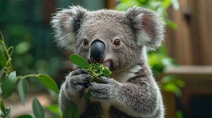 Fototapeta premium Koala in the wild. Beautiful extreme close-up. Printable photo with Instant Download. Digital photography. Art Decor. Digital art.