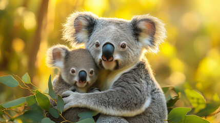 Obraz premium Koala in the wild. Beautiful extreme close-up. Printable photo with Instant Download. Digital photography. Art Decor. Digital art.