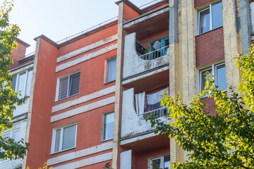 Shot the facade of the old building. Architecture