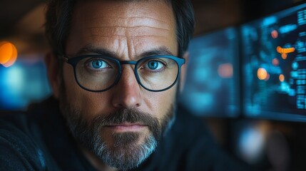 Cybersecurity expert analyzing data in a control room during a critical incident response session