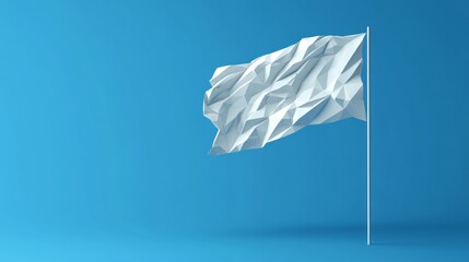 flag, virtual abstract made of triangular polygons on a blue background