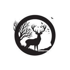 Deer silhouette vector design