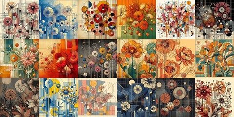 Illustration of  flowers. Modern art style