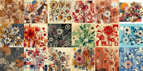 Fototapeta premium Illustration of flowers. Modern art style