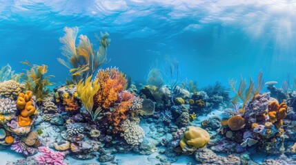 Naklejka premium Vibrant Coral Reef Ecosystem