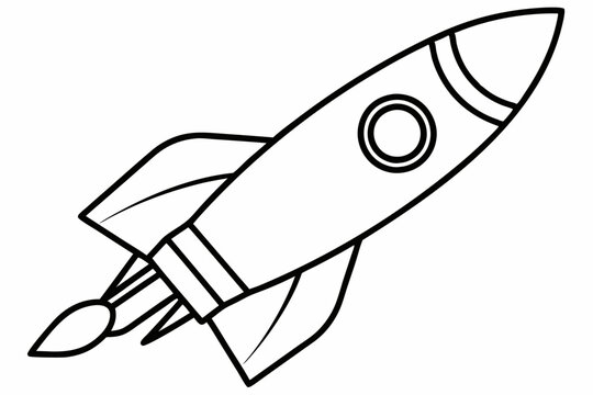 recommend clip art: vector art of rocket, vector illustration line art