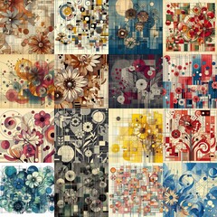 Illustration of  flowers. Modern art style