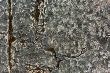 Old aged damaged marble bumpy uneven blocks. Trip pitted grunge granite tile cobble. Cragged grimy retro cranny frayed run track. Crannied dirtied shabby smashed gaping rustic big holes for 3d design