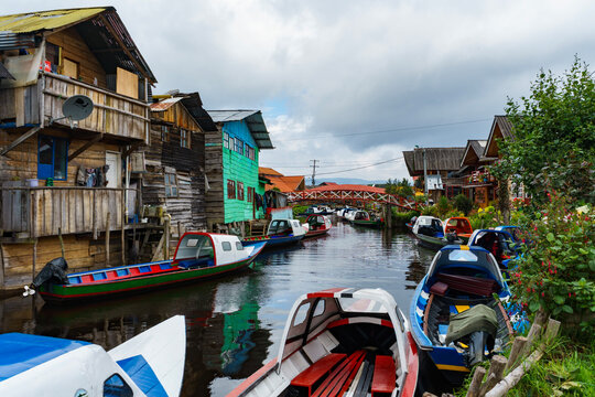 Colorfull boats at the lagoon
