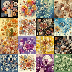 Illustration of  flowers. Modern art style