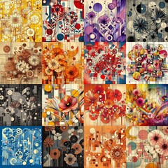 Illustration of  flowers. Modern art style