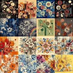 Illustration of  flowers. Modern art style