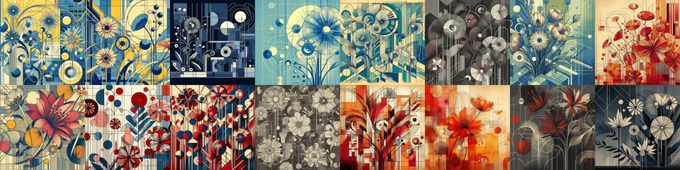 Illustration of  flowers. Modern art style