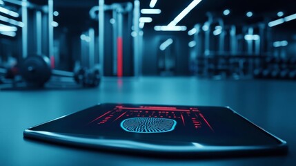 Advanced gym security, fingerprint verification, digital health club interface