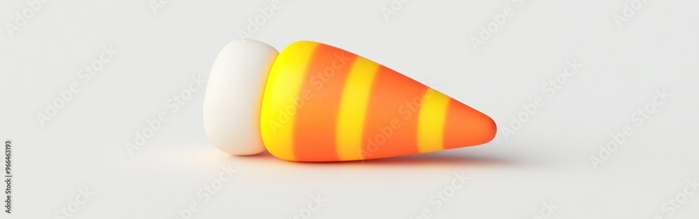 Canvas Prints A stylized candy corn piece with vibrant orange, yellow, and white colors.