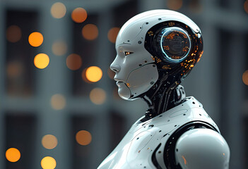 Fototapeta premium AI wisdom, program code running in AI, technological computer background,