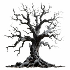 Obraz premium old dead tree isolated on white background
