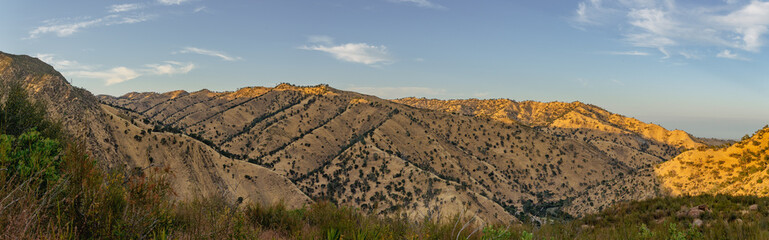 Panorama of mountains near winters california 