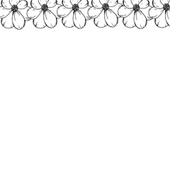  Graphic flowers. Hand draws graphic illustrations on a white background. Graphic flowers for design
