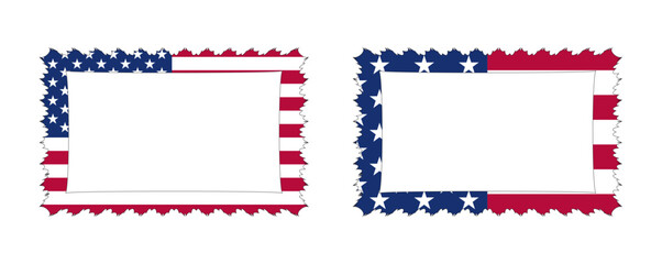 Vintage style american flag frame border vector graphic design. Usa freedom flag frames to use for 4th july independence day, memorial day projects. 