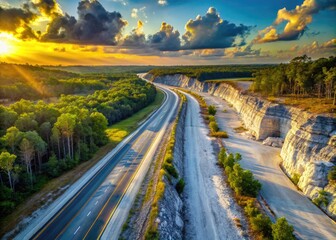 Fototapeta premium highway in the sunset