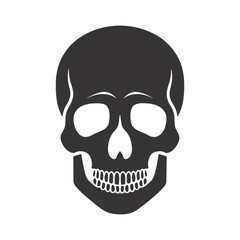 Fototapeta premium Death skull or human skull flat icon