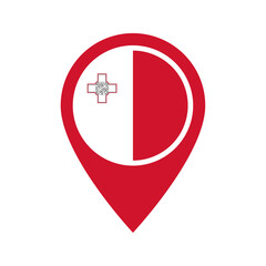 Obraz premium Malta flag location icon