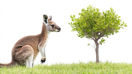 Obraz premium Kangaroo and a tree