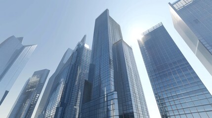 Fototapeta premium Modern Skyscrapers in the City
