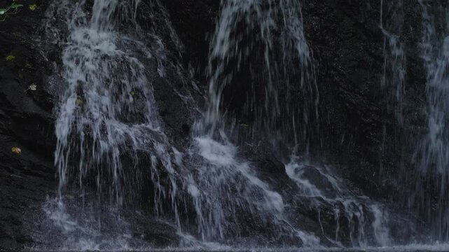 Closeup of flowing waterfall on the rocks. Castleshane, Monaghan