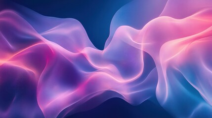 Fototapeta premium Abstract Purple and Pink Wavy Lines on a Dark Blue Background