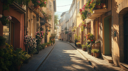 narrow street in the old town of the city