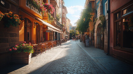 Fototapeta premium narrow street in the town