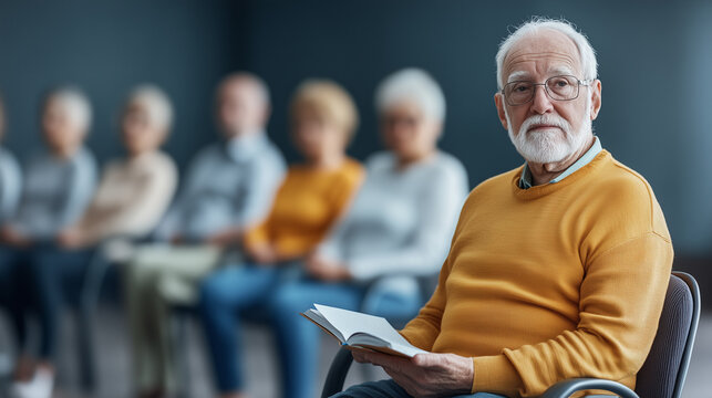 elderly in a classroom doing a PSR therapy