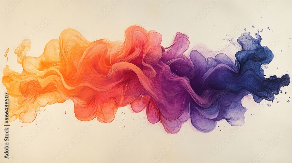 Sticker Abstract Colorful Smoke Swirls