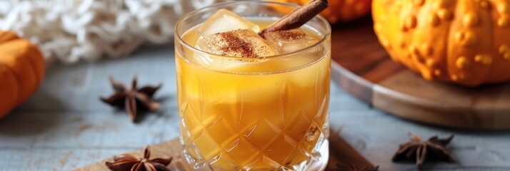 Pumpkin Spice Bourbon Smash Infused with Cinnamon for a Boozy Refreshment