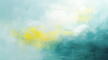 Fototapeta premium Abstract watercolor in teal and yellow, soft gradient artistic background with copy space