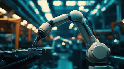 Obraz premium Robotic Arm in a Factory