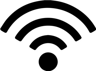 Wifi, signal strength, communication icon black and white design