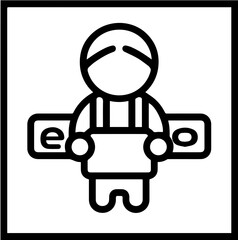 Pilot icon, aircraft piloting and flight symbol illustration