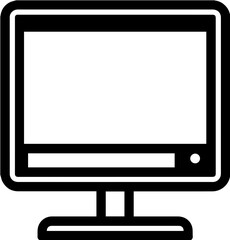 Computer monitor icon, technology and computer device concept