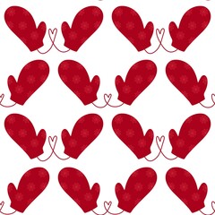 New year winter accessories seamless gloves and snowflakes pattern for fabrics