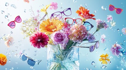 Stunning bouquet made entirely of eyeglasses.