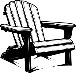 Outdoor wooden chair illustration image